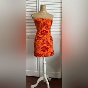 Vintage Anchor Blue Hawaiian print surf dress Size M
